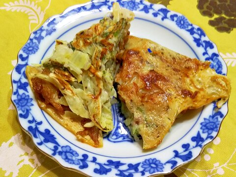 加賀揚げ・ｷｬﾍﾞﾂ・ゆかり・大葉でチヂミ風